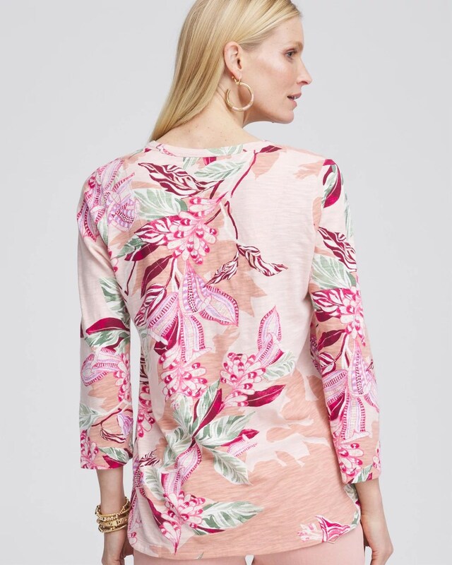 Floral Slub 3/4-Sleeve Tee - image 3